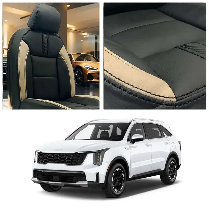 Kia Sorento Type R Black Beige Seat Covers 5 Seaters 2025 - 2026 1