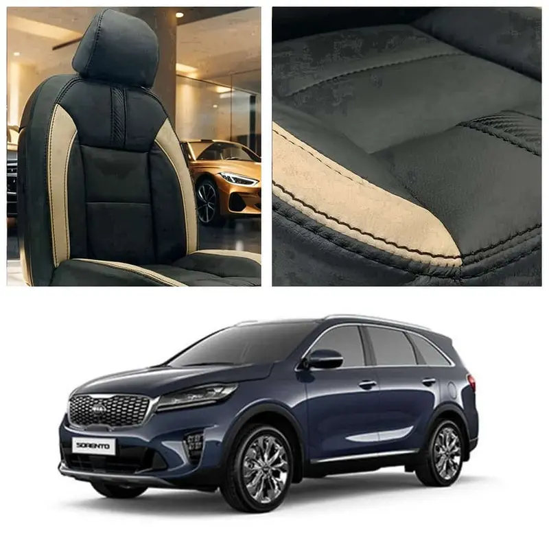 Kia Sorento Type R Black Beige Seat Covers 7 Seater 2021 - 2024 1