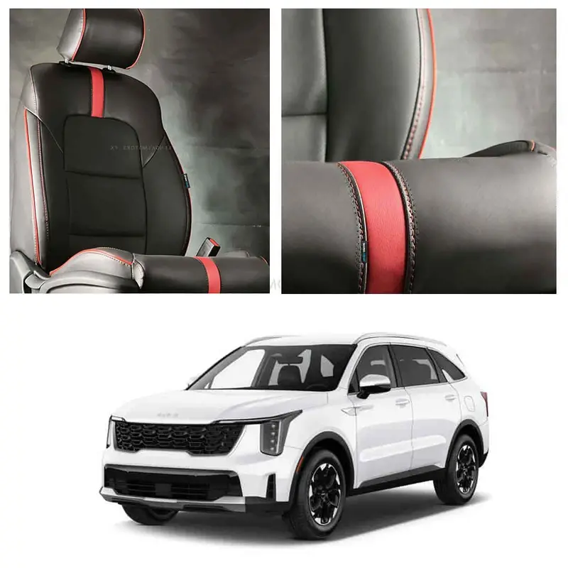 Kia Sorento Type R Black Red Seat Covers 5 Seaters 2025 - 2026 1