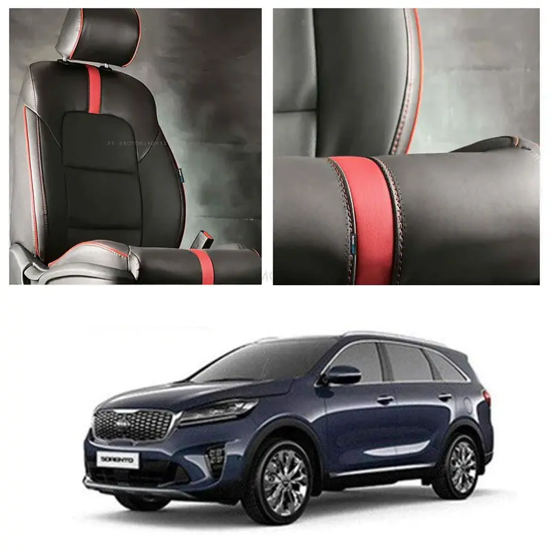 Kia Sorento Type R Black Red Seat Covers 7 Seater 2021 - 2024 1