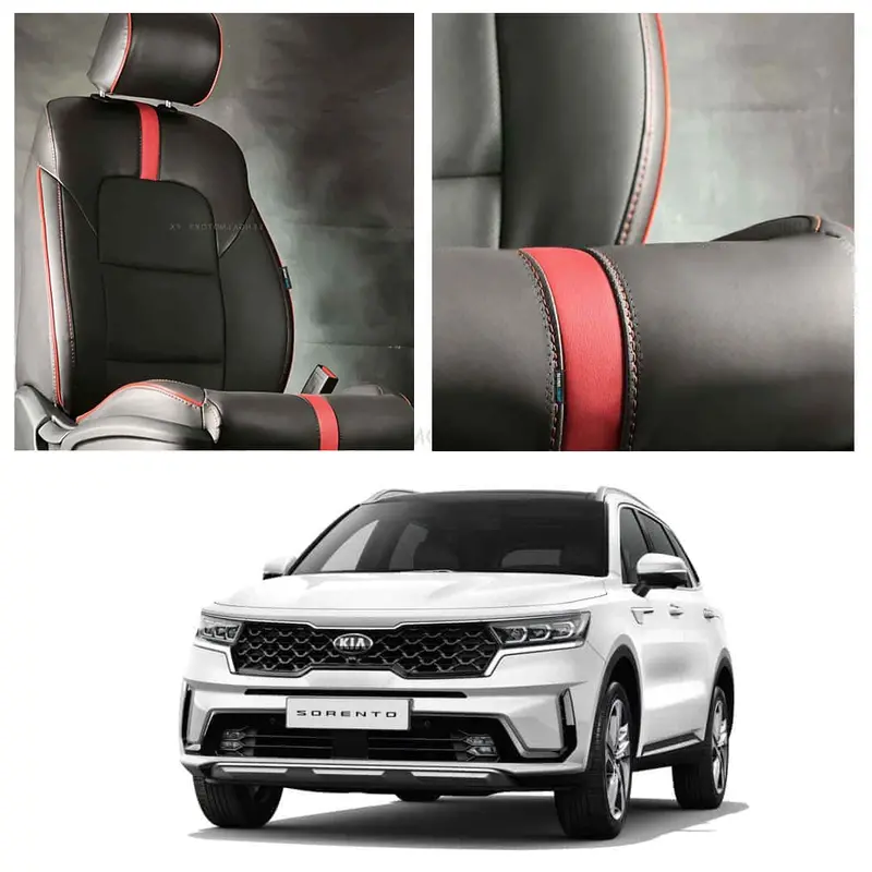 Kia Sorento Type R Black Red Seat Covers 7 Seaters 2025 - 2026 1