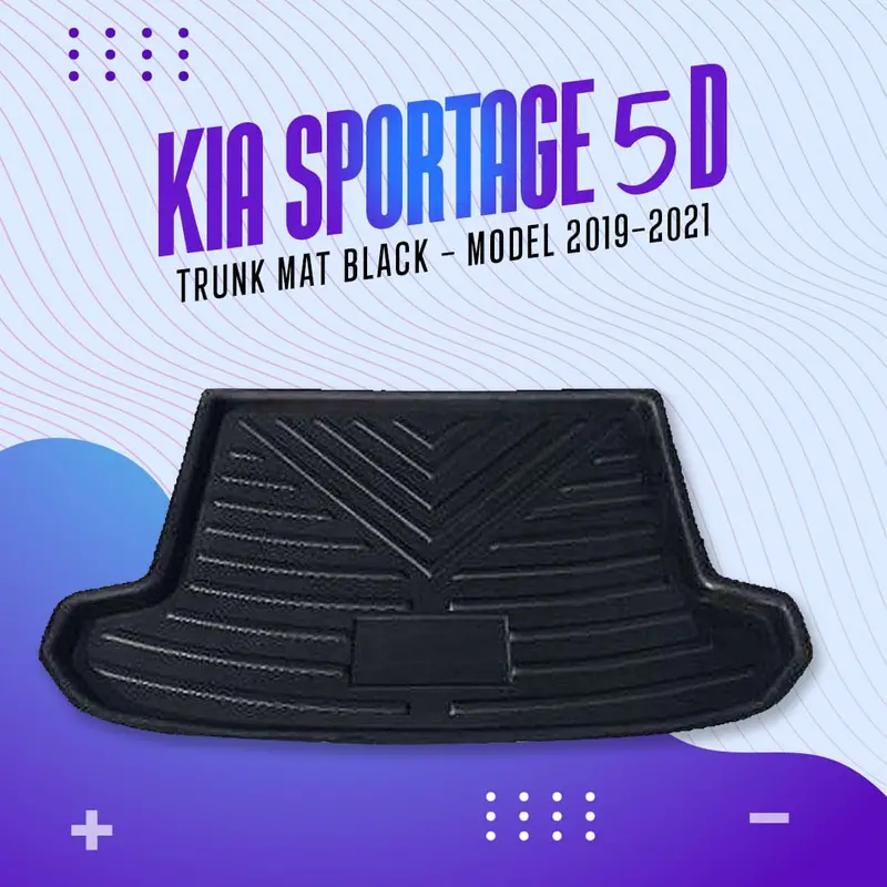 Kia Sportage 5D Tpe Trunk Mat Black 2019-2021 2019 - 2021 - Cargo Boot Liner Diggi Protection Tray Cover 1