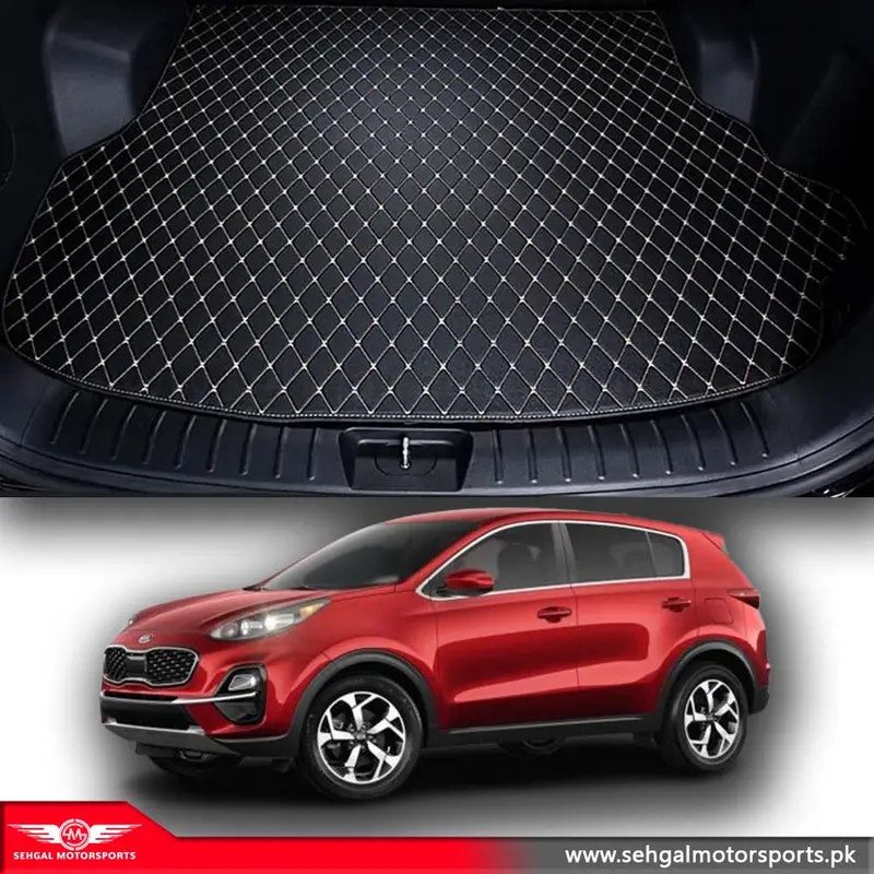 Kia Sportage 7D Eco Trunk Mat Black With Beige Stitch Model 2017-2021 1
