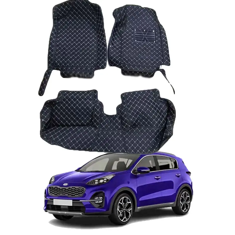Kia Sportage 7D Floor Mats Black With Beige Stitch Model 2020-2021 1