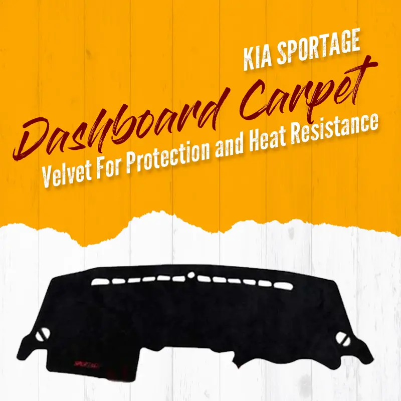 Kia Sportage Dashboard Carpet Velvet Black - Model 2019-2024 - For Protection And Heat Resistance 1