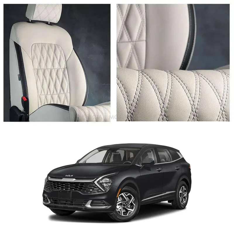 Kia Sportage Diamond Cut Beige Black Seat Covers 2025 - 2026 1