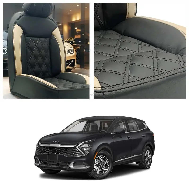Kia Sportage Diamond Cut Black Beige Seat Covers 2025 - 2026 1