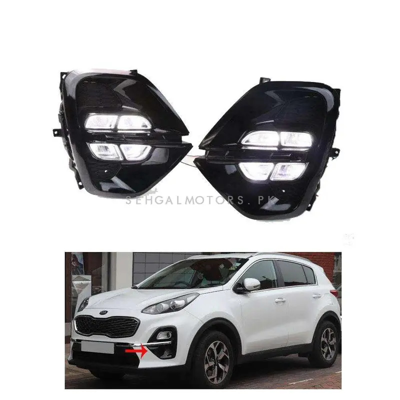 Kia Sportage Dlaa Led Fog Lamps Light Drl Covers Ka2661 - Model 2019-2022 1
