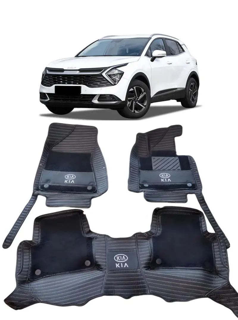 Kia Sportage Hev 10D Floor Mats Black With Black Grass 3 Pcs - Model 2025 1