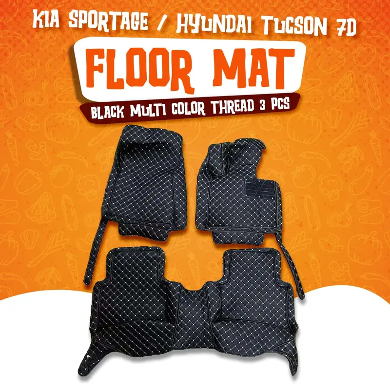 Kia Sportage / Hyundai Tucson 7D Floor Mats Black 3 Pcs 1