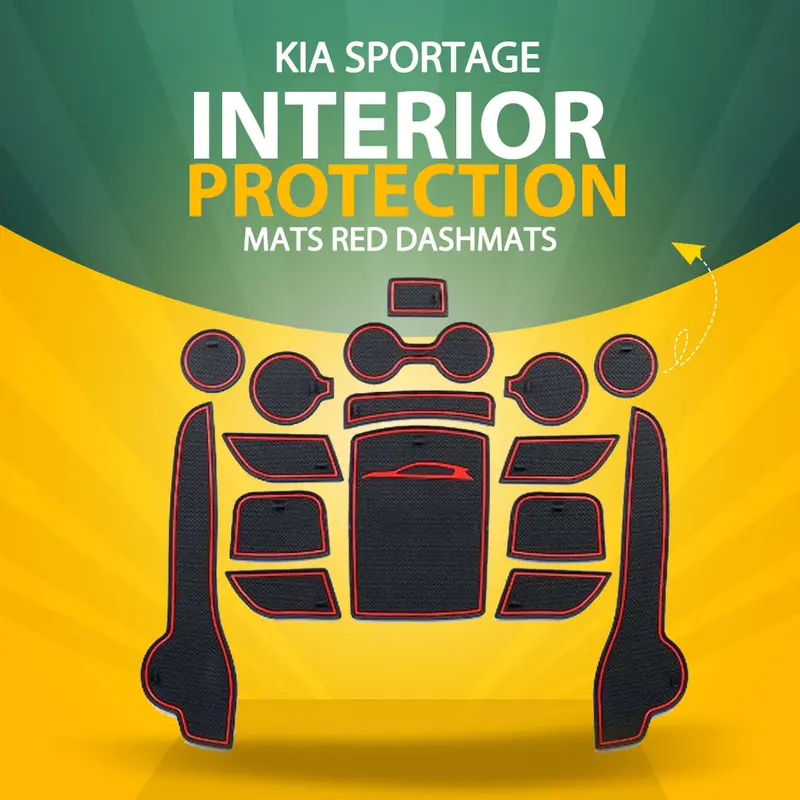 Kia Sportage Interior Protection Mats Red Dashmats - Model 2019-2021 1