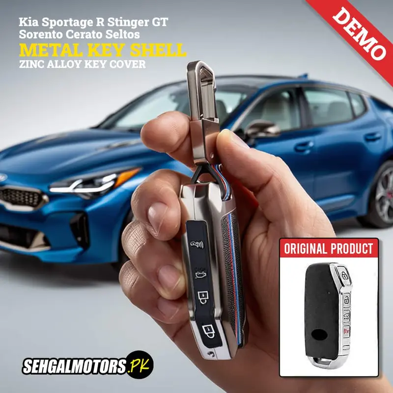 Kia Sportage R Stinger Gt Sorento Cerato Seltos Metal Key Shell Case - Cover - Zinc Alloy With 4 Buttons - Replacement Casing 1