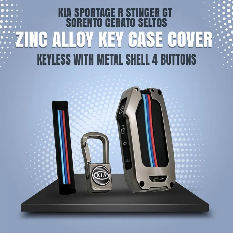 Kia Sportage R Stinger Gt Sorento Cerato Seltos Metal Key Shell Cover - 4 Buttons - Zinc Alloy -  Key Case - Replacement Casing 1