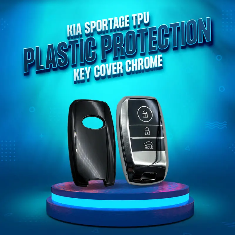 Kia Sportage Tpu Plastic Protection Key Cover Chrome With Black - Model 2019-2024 1
