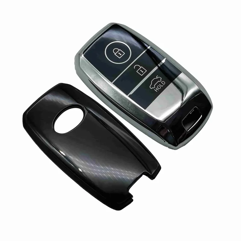 Kia Sportage Tpu Plastic Protection Key Cover Chrome With Black - Model 2019-2024 2