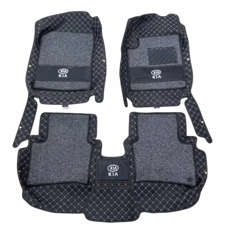 Kia Stonic 10D Floor Mat - Black With Grey Grass 3 Pcs Set 2021 - 2025 - Mix Thread 2