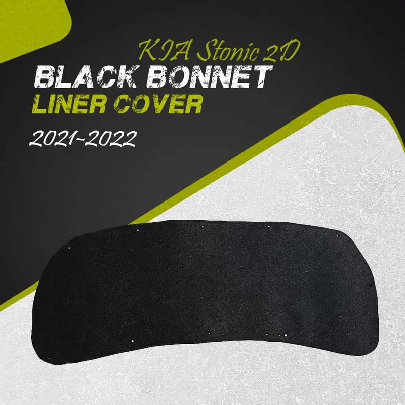Kia Stonic 2D Black Bonnet Liner Cover 2021 - 2025 - Protector Lid Garnish Bonnet Namda 1