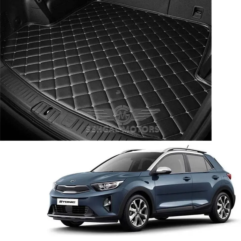 Kia Stonic 7D Trunk Mat Black With Beige Stitch Model 2020-2021 1