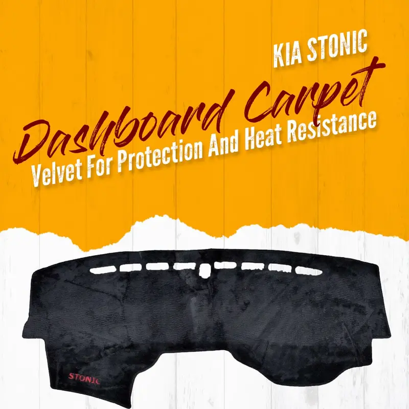 Kia Stonic Dashboard Carpet Velvet Black 2021 - 2025 - For Protection And Heat Resistance 1