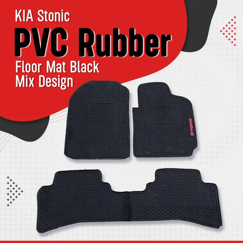 Kia Stonic Pvc Rubber Floor Mat Black Mix Design 2021 - 2025 1
