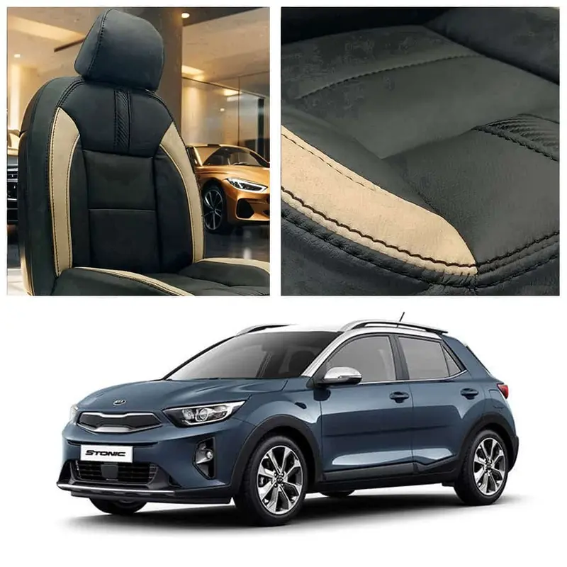 Kia Stonic Type R Black Beige Seat Covers 2021 - 2025 1