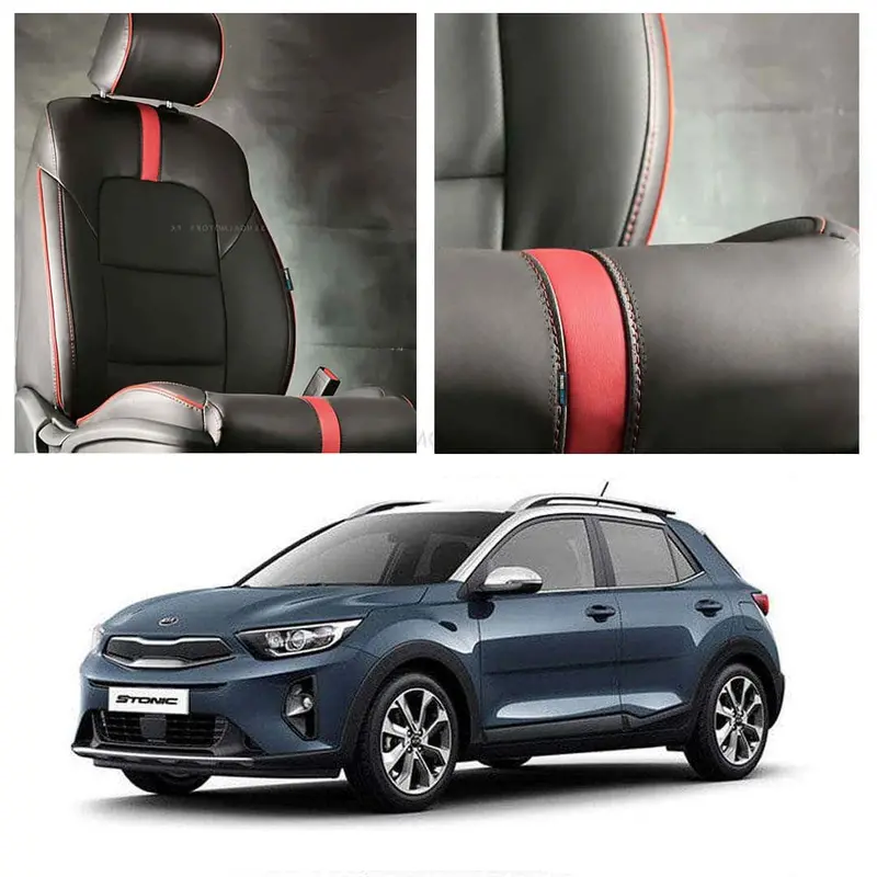 Kia Stonic Type R Black Red Seat Covers 2021 - 2025 1