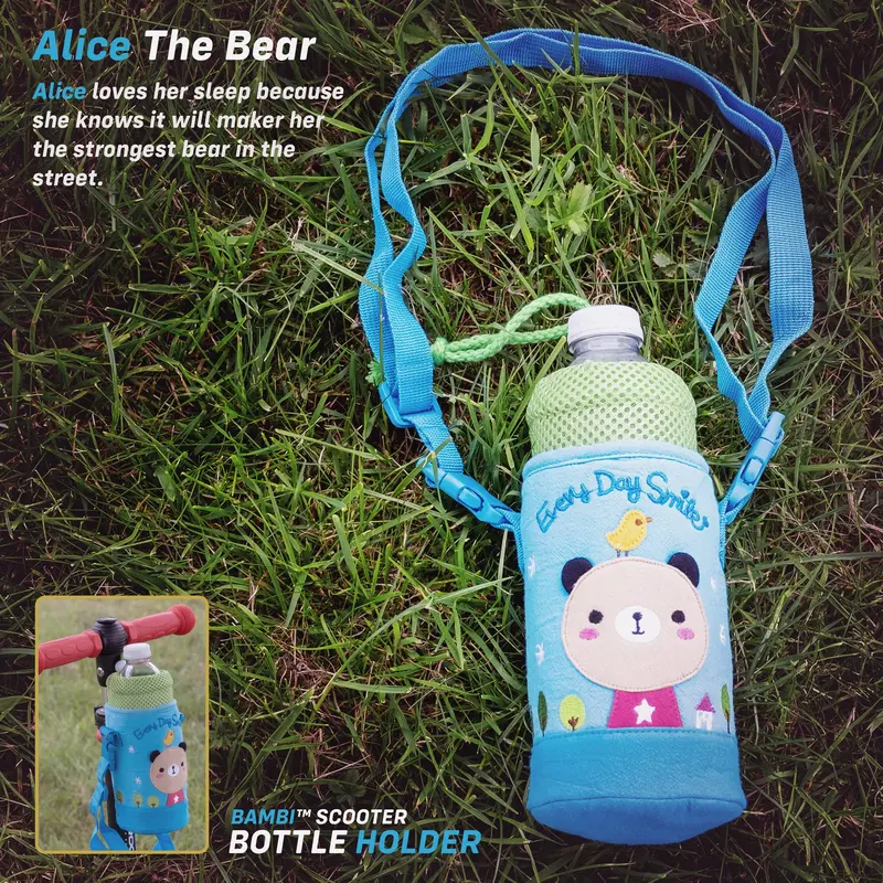 Kids Scooter Bottle Holder Accessory - Alice The Bear 1