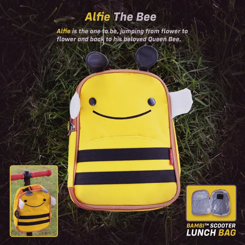 Kids Scooter Lunch Bag Accessory - Alfie The Bee 1