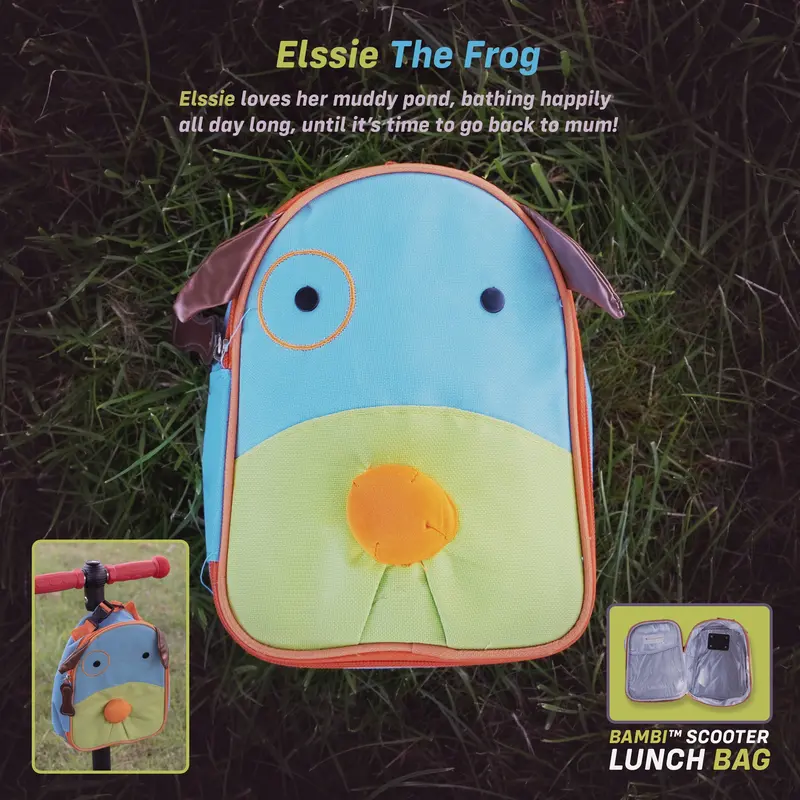 Kids Scooter Lunch Bag Accessory - Elssie The Frog 1