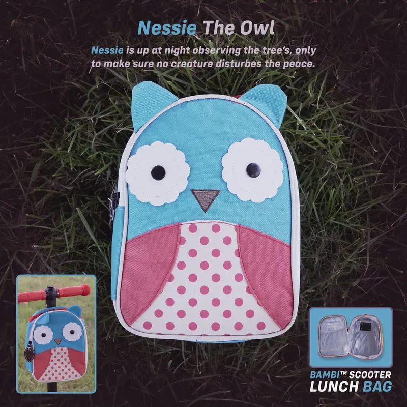 Kids Scooter Lunch Bag Accessory - Nessie The Owl 1