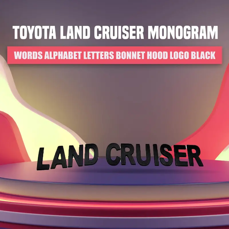Land Cruiser Alphabet Letters Bonnet Hood Logo Black 1