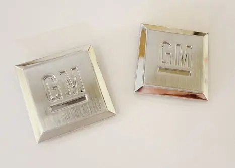 Large Chrome Gm Square Emblem Pair For Suvs And Trucks 1