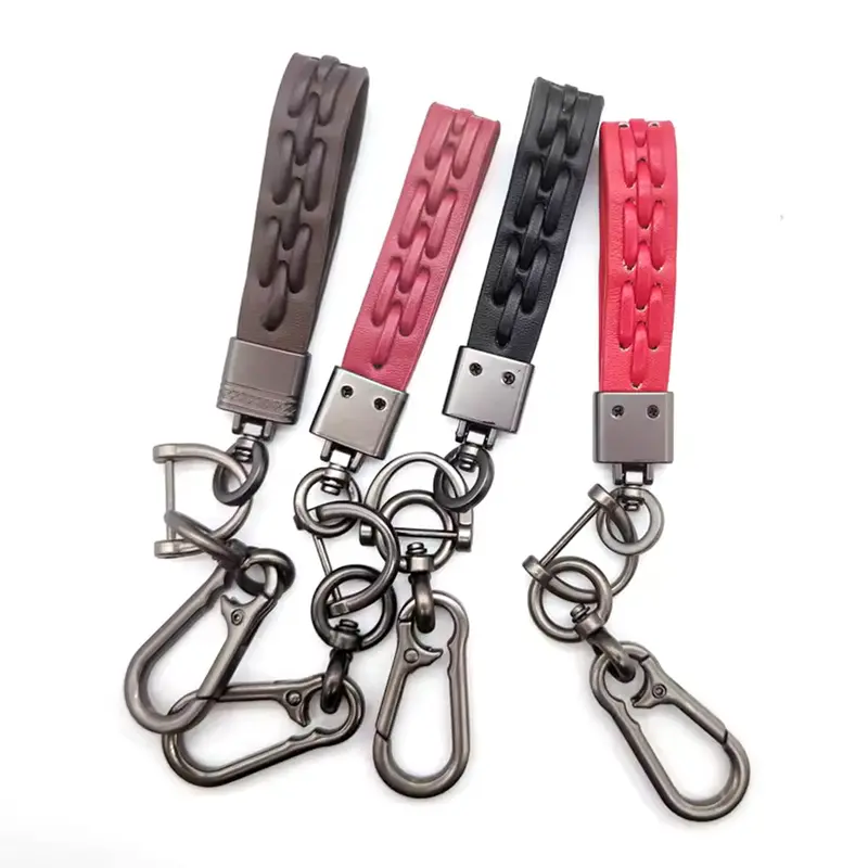 Leather Strap Hook Keychain Multi Colored (Dm10) 1