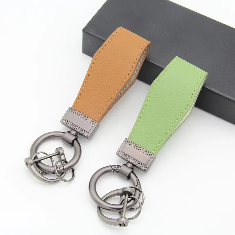 Leather Strap Zinc Metal Hook Keychain Multicolors (Dm34) 4