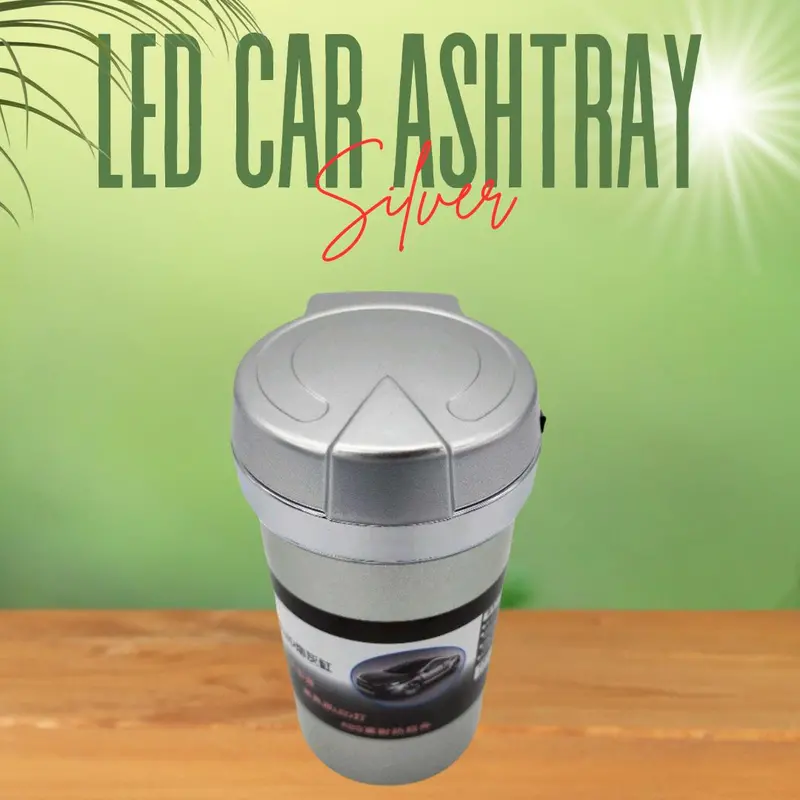 Led Car Ashtray - Silver 2
