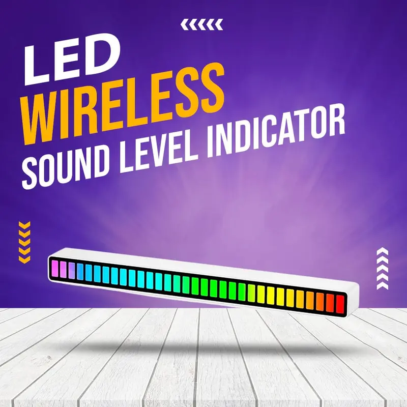 Led Microphone Sound Level Indicator Wireless Music Levels Light Bar Audio Spectrum Equalizer - Disco Light 1