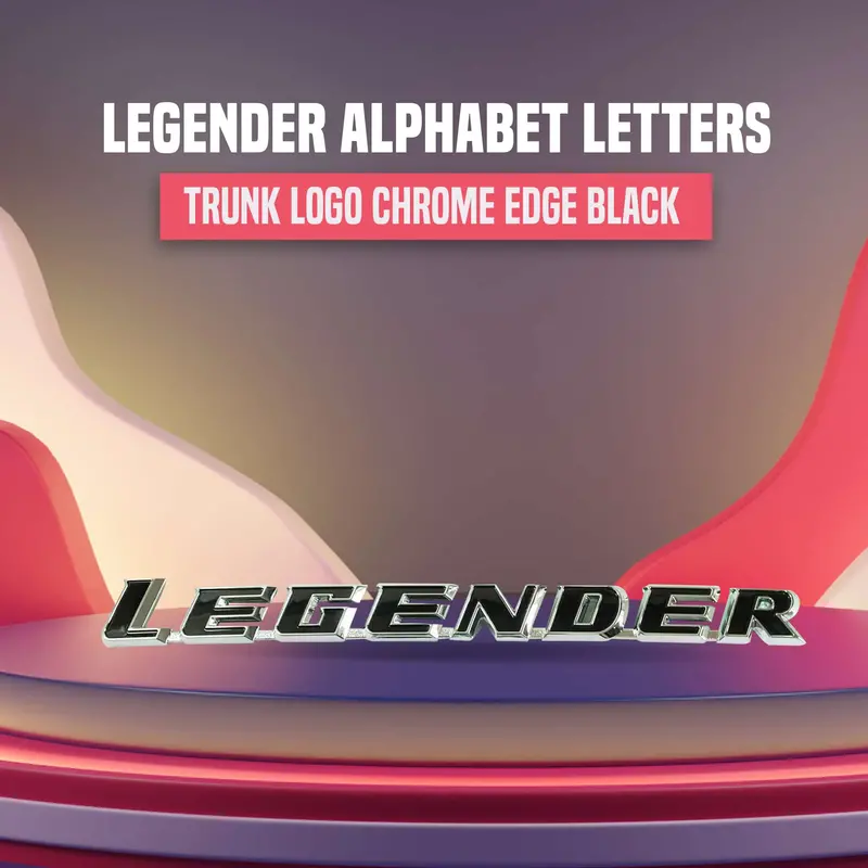 Legender Alphabet Letters Trunk Logo Chrome Edge Black 1