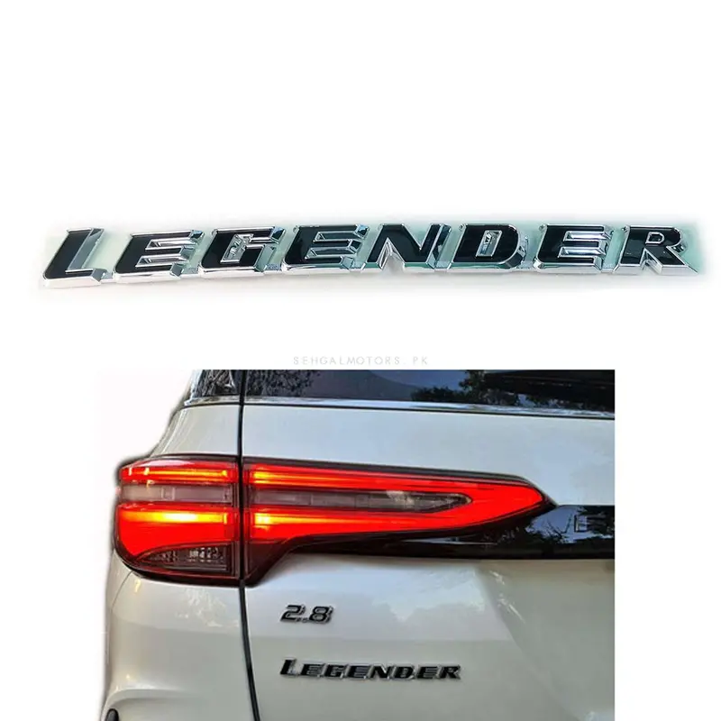 Legender Alphabet Letters Trunk Logo Chrome Edge Black 2
