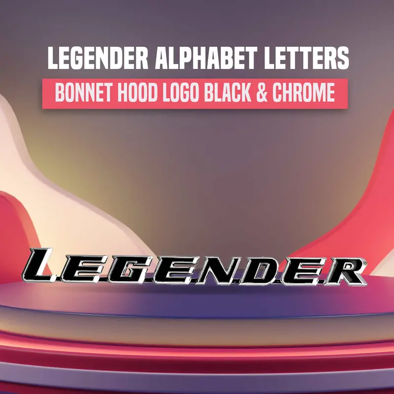 Legender Metal Alphabet Letters Bonnet Logo Black Chrome 1