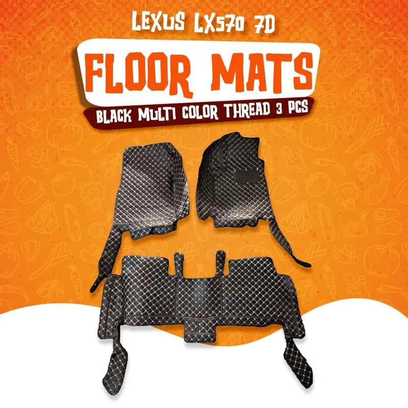 Lexus Lx570 7D Floor Mats - Black - 3 Pcs Set - Model 2015-2018 - Best Quality Car Floor Mats In Pakistan 1