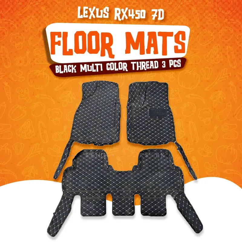 Lexus Rx450 7D Floor Mats - Black - 3 Pcs Set - Model 2015-2018 - Car Interior Mats 1
