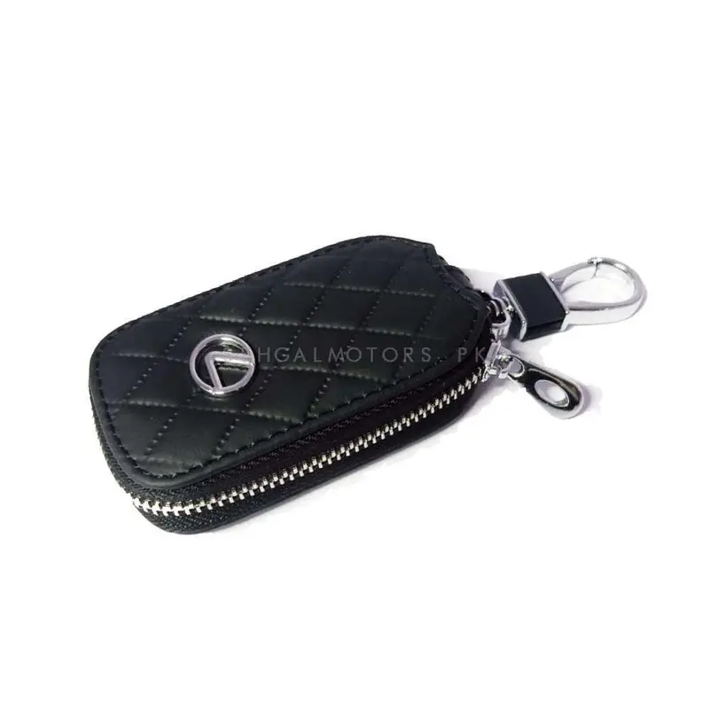 Lexus Zipper 7D Style Key Cover Pouch Black With Keychain Ring 2