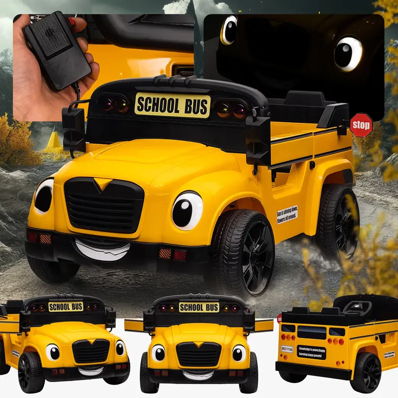 Little American School Bus Single Seater 12V American School Bus 1
