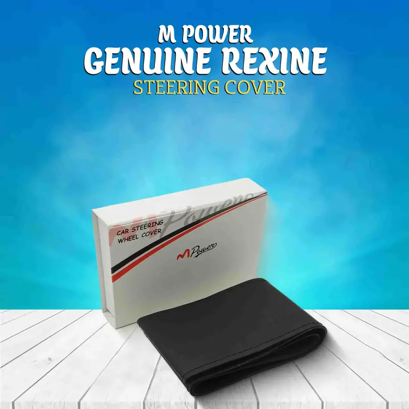 M Power Genuine Rexine Steering Cover 1