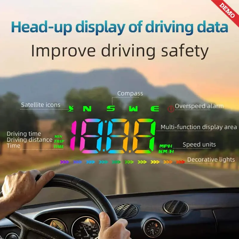 M23 Color Hud Display For Cars Gps Speedometer With Overspeed Alert 1