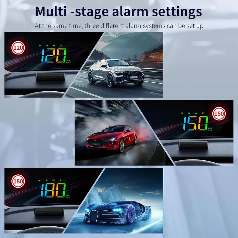 M2s Head Up Display Gps Speedometer Multi-Segment Alarm Settings 2