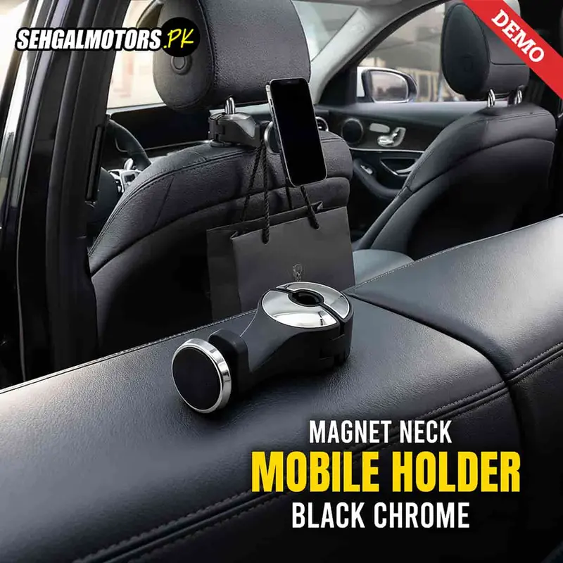 Magnet Neck Rest Mobile Holder - Black Chrome 1