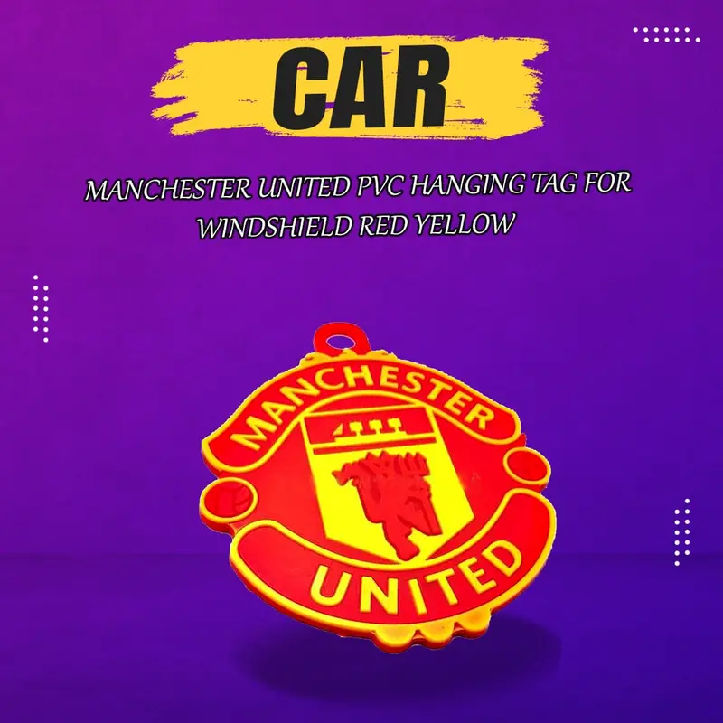 Manchester United Pvc Hanging Tag For Windshield Red Yellow 1