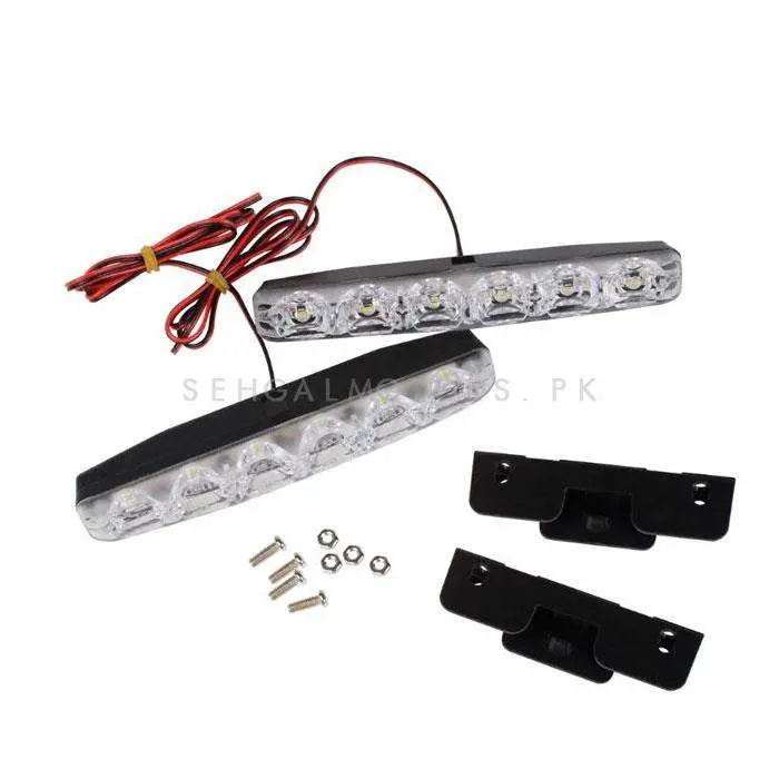Mark X Style Front Led Drl White Color 6 Led - Pair - Drl | Running Lights For Car | Car Lamp | Car Fog Lamp Waterproof | Led Car Lights Exterior Drl 2