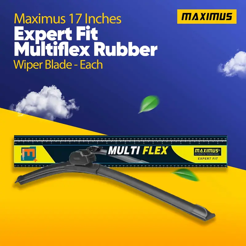Maximus 17 Inches Expert Fit Multiflex Rubber Wiper Blade - Each 1